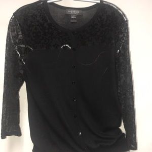 AUGUST SILK LACE SLEEVES SWEATER TOP NWOT MEDIUM